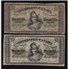Image 1 : Lot of Two 1870 Dominion of Canada Twenty Five Cents