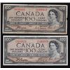 Image 2 : Lot of Five 1954 Bank of Canada $100