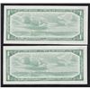 Image 2 : Lot of Two Consecutive 1954 Bank of Canada $1 Replacement Notes