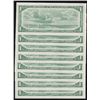 Image 2 : Lot of Eight Consecutive 1954 Bank of Canada $1 Replacement Notes
