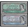 Image 1 : Lot of Two 1954 Bank of Canada Replacement Notes