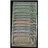 Image 1 : Lot of Twelve 1954 Bank of Canada Banknotes