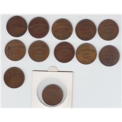 Lot of Twelve Prince Edward Island Tokens