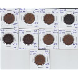 Lot of Nine Prince Edward Island Tokens