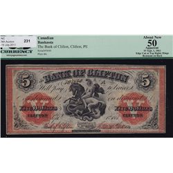 1861 Bank of Clifton $5