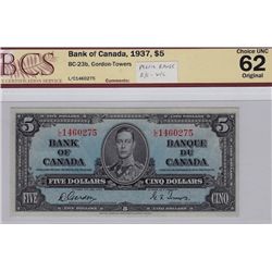 1937 Bank of Canada $5