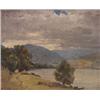 Image 1 : Kárpáthy Jeno (Debrecen, 1870 - Budapest, 1950), Vízparti táj