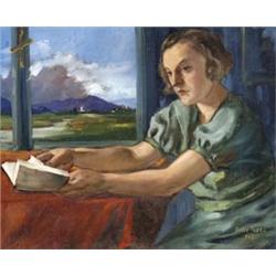 Adler Kaba (Szatmárnémeti, 1912 - ), Ablaknál olvasó hölgy, 1933