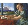 Image 1 : Adler Kaba (Szatmárnémeti, 1912 - ), Ablaknál olvasó hölgy, 1933