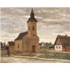 Image 1 : Áldor János László (Nagyigmánid, 1895 - 1944), Falusi utca templommal, 1923