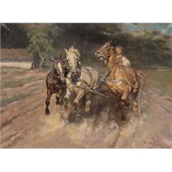 Viski János (Szokolya, 1891 - Budapest, 1987), Vágtató lovasszekér