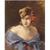 Image 1 : Vígh Bertalan (Rimaszombat, 1890 - Budapest, 1946), Ifjú hölgy estélyiruhában