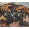 Image 1 : Konfár Gyula (Budapest, 1933 - ), Házak a domboldalon