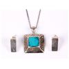 Image 1 : Navajo Turquoise and Silver Earrings with Necklace