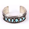 Image 2 : 1930's Navajo Turquoise and Sterling Bracelet