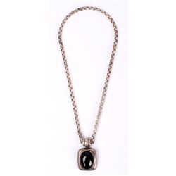 Sterling Silver and Jet Necklace