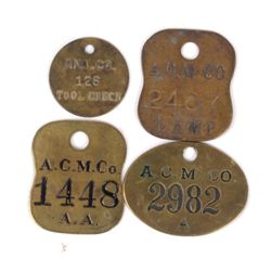 1890-1920's Anaconda Mining Tags or Chincks