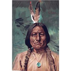 Sitting Bull by Gilbert Gaul (original 1890 print)