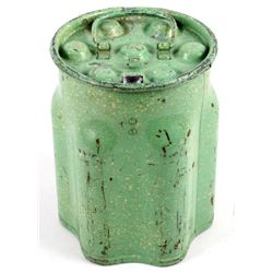 Green Graniteware Beer or Soda Bottle Carrier This
