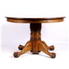 Image 8 : Solid Round Oak Table with Claw Feet