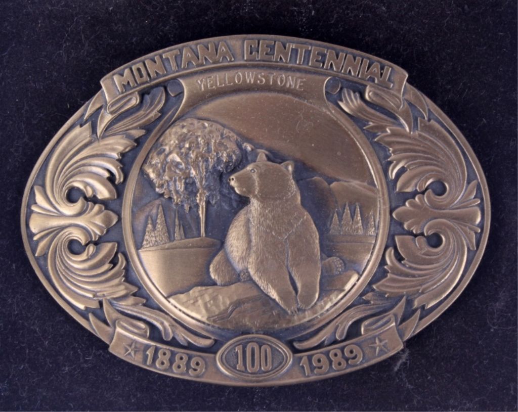 Montana Centennial Belt Buckle "Yellowstone"