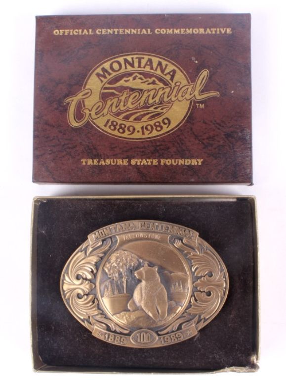 Montana Centennial Belt Buckle "Yellowstone"