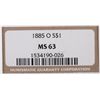 Image 3 : 1885 O Morgan Silver Dollar NGC MS63 This coins wa
