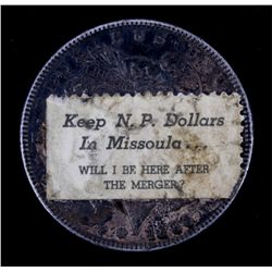 1886 O Morgan Silver Dollar Northern Pacific RR MT