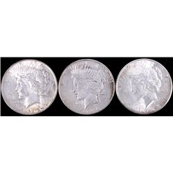 1922 1923 1926 Peace Silver Dollars (3 x money) Th