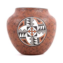 Acoma Pottery Bowl by M Leno The lot features a ve
