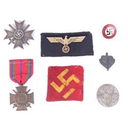 WWII German Nazi Patches, Pins, Medals Collection
