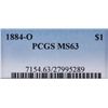 Image 5 : 1884 O Morgan Silver Dollar PCGS MS63 This coins w