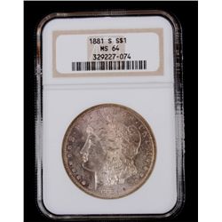 1881 S Morgan Silver Dollar NGC MS64 This coins wa
