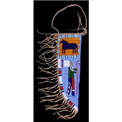 Sioux Chief & Horse Pictorial Knife Sheath This is