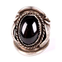 Navajo Silver and Garnet Ring