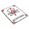 Image 3 : Achtung! Porcelain German Sign