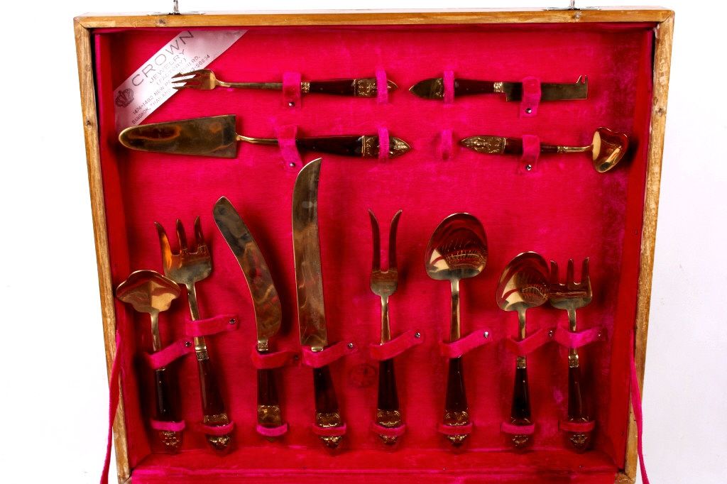 Vintage Crown Jewelry Company Bronze Flatware This