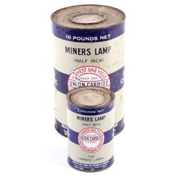 Miners Lamp Union Carbide Advertising Cans These a