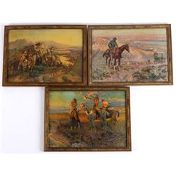 1920-1930's Charles Russell Western Prints The lot