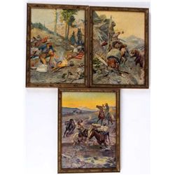 1920-1930's Charles Russell Western Prints The lot