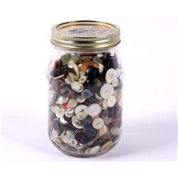 Jar of Antique & Vintage Buttons The lot features