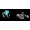 Image 1 : Navajo Sterling Silver & Turquoise Ring & Tie Clip