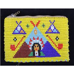 Native American Beaded Purse This is a 20th centur