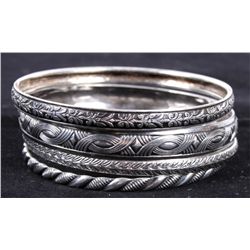 Vintage Sterling Silver Bangle Bracelet Collection