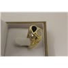 Image 2 : ONE LADIES 14KT YELLOW GOLD BLACK ONYX, WHITE MOTHER OF PEARL AND DIAMOND SET DRESS RING. SET WITH