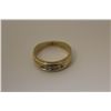 Image 3 : ONE 10KT YELLOW GOLD AND RHODIUM FINISH DIAMOND SET WEDDING OR ANNIVERSARY RING. SET WITH 5 SINGLE