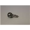 Image 2 : ONE 18KT WHITE GOLD BLACK TAHITIAN CULTURED PEARL AND DIAMOND SET PENDANT. THE TOP IS SET WITH 3