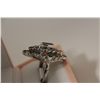 Image 2 : ONE LADIES STERLING SILVER COLOURED GEMSTONE SET COCKTAIL STYLE RING. THE RING IS BEZEL SET WITH A