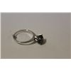 Image 2 : ONE LADIES 14KT WHITE GOLD BLACK DIAMOND SET ENGAGEMENT RING. SET WITH 1 ROUND BRILLIANT CUT BLACK