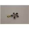 Image 2 : ONE 14KT YELLOW GOLD DAISY DESIGN FLORAL PENDANT, SET WITH NATURAL BLUE SAPPHIRE AND RUBY. SET WITH